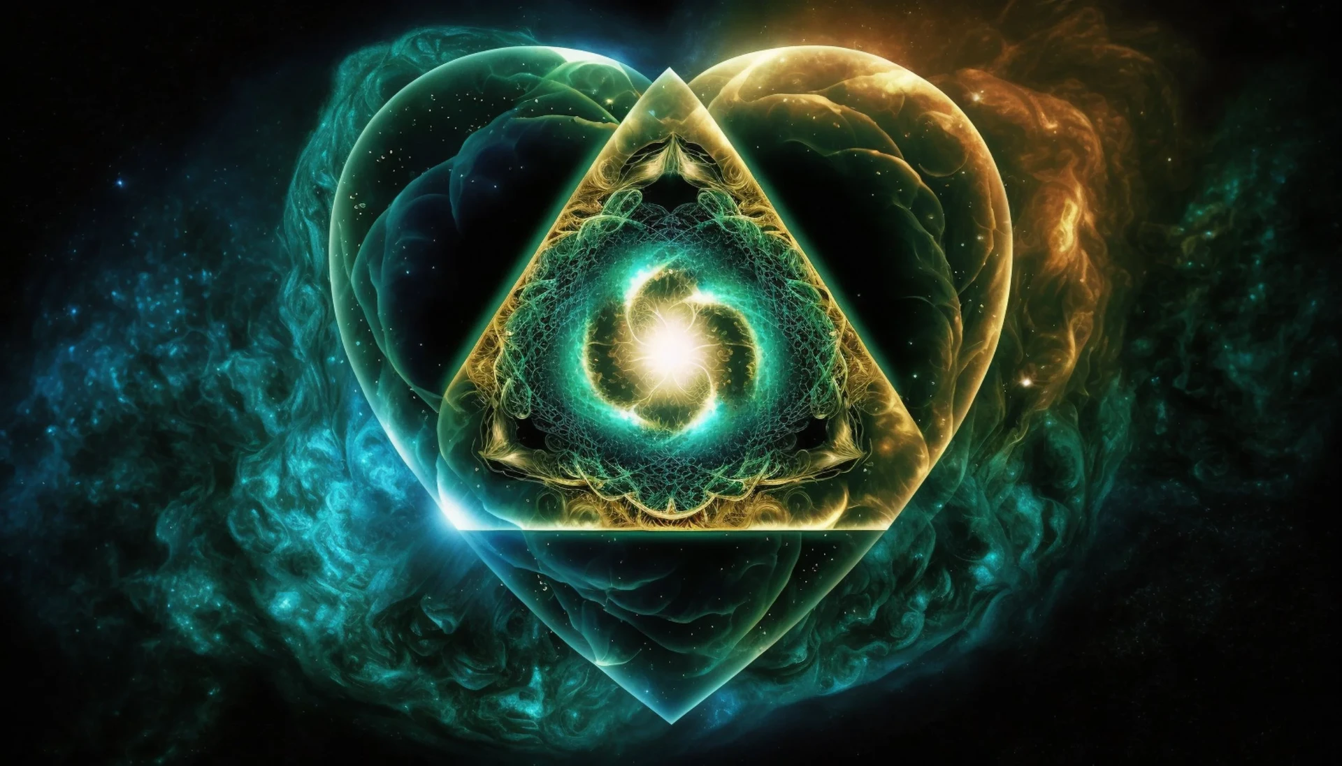 Sacred heart and triangle in a cosmic field
